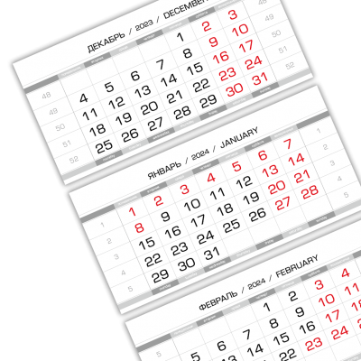 Календарные блоки 2024, Миди Стандарт КС, Серебристо-Белый